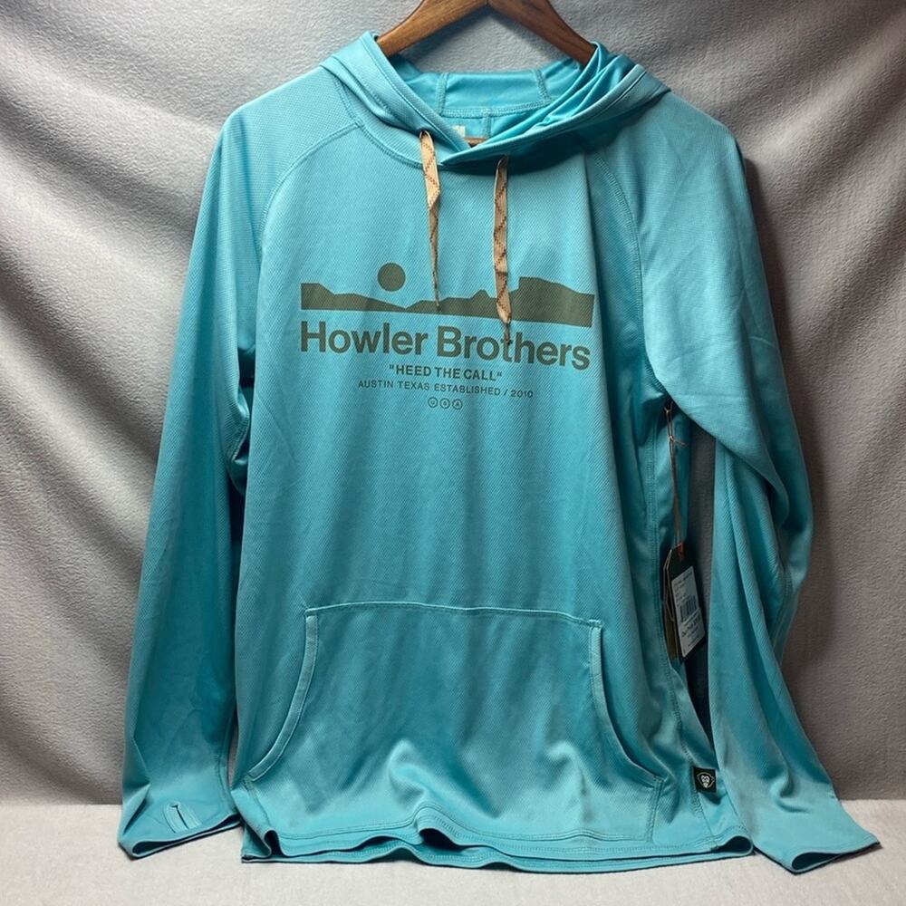 Howler Brothers teal hooded pullover size small